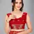 Red woven silk saree with blouse