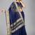 Navy blue woven silk saree with blouse