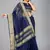 Navy blue woven silk saree with blouse
