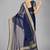 Navy blue woven silk saree with blouse