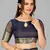 Navy blue woven silk saree with blouse