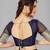Navy blue woven silk saree with blouse