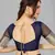Navy blue woven silk saree with blouse