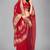 Red woven silk saree with blouse