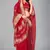 Red woven silk saree with blouse