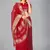 Red woven silk saree with blouse