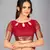 Red woven silk saree with blouse