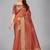 Rust plain silk saree with blouse