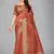 Rust plain silk saree with blouse