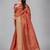 Rust plain silk saree with blouse
