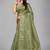 Green plain silk saree with blouse