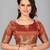 Rust plain silk saree with blouse
