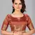 Rust plain silk saree with blouse