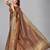 Brown plain silk saree with blouse