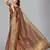 Brown plain silk saree with blouse