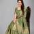 Green plain silk saree with blouse