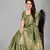 Green plain silk saree with blouse