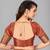 Rust plain silk saree with blouse