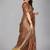 Brown plain silk saree with blouse