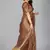 Brown plain silk saree with blouse