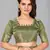 Green plain silk saree with blouse