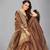 Brown plain silk saree with blouse