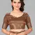 Brown plain silk saree with blouse