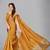 Mustard plain silk saree with blouse