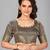 Grey plain silk saree with blouse