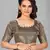 Grey plain silk saree with blouse