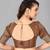 Brown plain silk saree with blouse