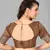 Brown plain silk saree with blouse