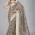 Grey woven silk saree with blouse