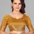 Mustard plain silk saree with blouse
