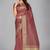 Maroon plain silk saree with blouse