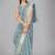 Light blue woven silk saree with blouse