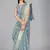Light blue woven silk saree with blouse