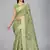 Light green woven silk saree with blouse