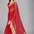 Red woven silk saree with blouse