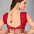 Red woven silk saree with blouse