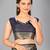Dark blue woven silk saree with blouse