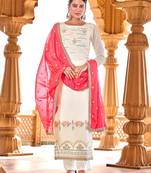 White embroidered pure georgette salwar