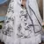 White & Black Multi Color Block Print with Sequins embroidered Soft organza Semi Stitched bridal lehenga choli