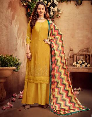 Grey embroidered pure viscose salwar 1