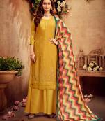 Grey embroidered pure viscose salwar