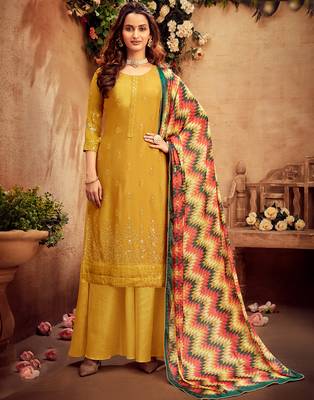 Grey embroidered pure viscose salwar 2