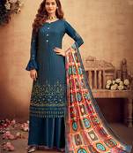 Pink embroidered georgette salwar