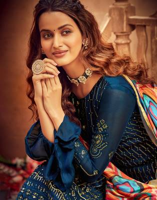 Pink embroidered georgette salwar 2
