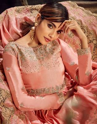 Maroon embroidered georgette salwar 3