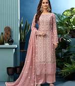 Multicolor embroidered net salwar